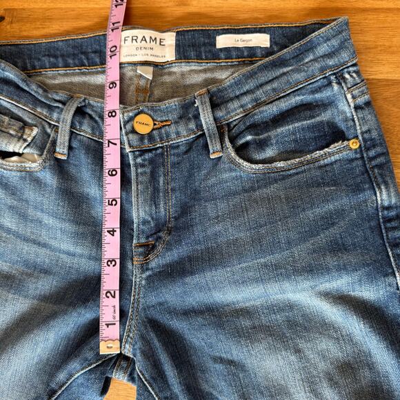 Frame Denim Le Garcon Cooper Relaxed Slim Boyfriend Distressed Jean size 24 - Picture 11 of 12